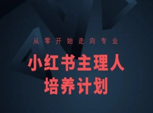 小红书课程简化版，从零开始走向专业，小红书主理人培养计划-甄选网创