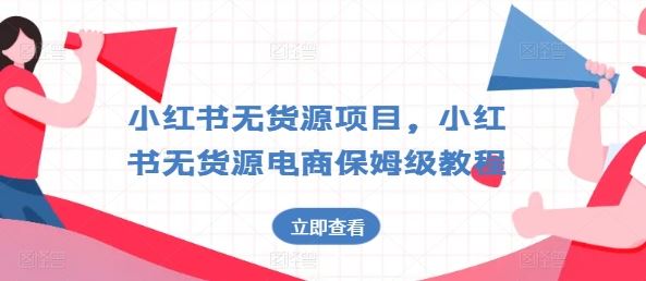 小红书无货源项目，小红书无货源电商保姆级教程【揭秘】-甄选网创