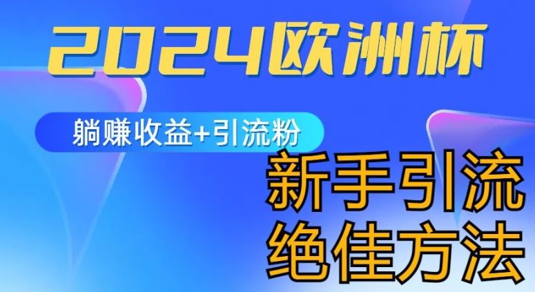 2024欧洲杯风口的玩法及实现收益躺赚+引流粉丝的方法，新手小白绝佳项目【揭秘】-甄选网创