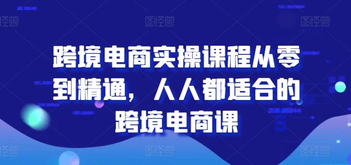 跨境电商实操课程从零到精通，人人都适合的跨境电商课-甄选网创