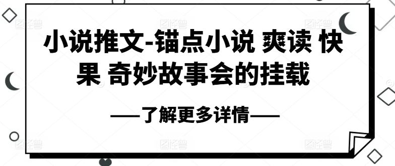 小说推文-锚点小说 爽读 快果 奇妙故事会的挂载-甄选网创