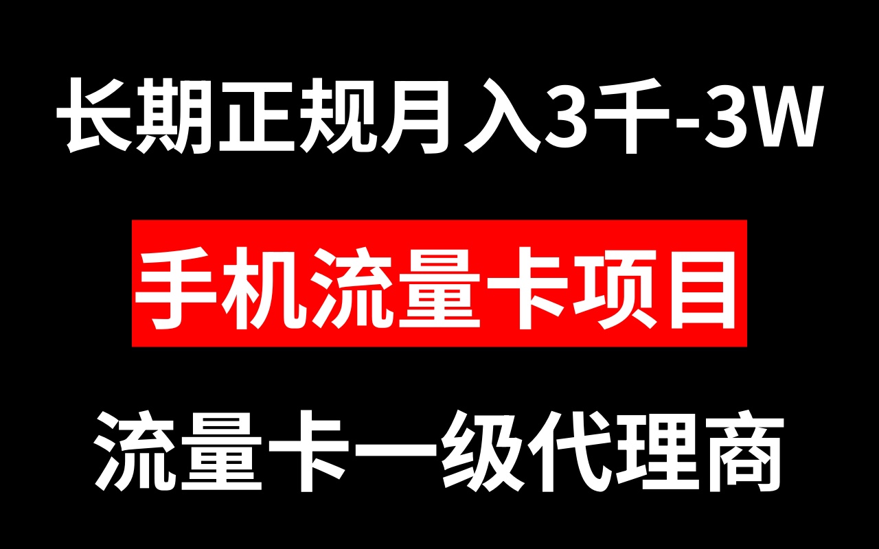 （8311期）手机流量卡代理月入3000-3W长期正规项目-甄选网创