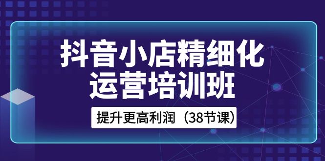 （8391期）抖音小店-精细化运营培训班，提升更高利润（38节课）-甄选网创