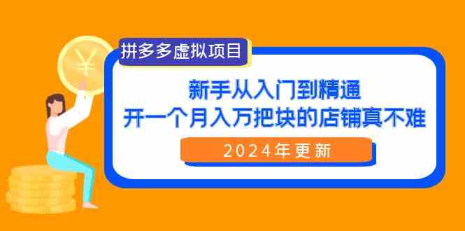 （9744期）拼多多虚拟项目：入门到精通，开一个月入万把块的店铺 真不难（24年更新）-甄选网创