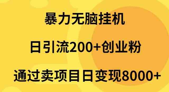 （9788期）暴力无脑挂机日引流200+创业粉通过卖项目日变现2000+-甄选网创