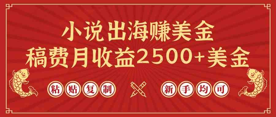 （9765期）小说出海赚美金，稿费月收益2500+美金，仅需chatgpt粘贴复制，新手也能玩转-甄选网创