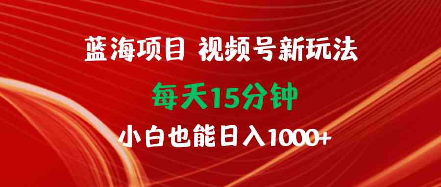 （9813期）蓝海项目视频号新玩法 每天15分钟 小白也能日入1000+-甄选网创