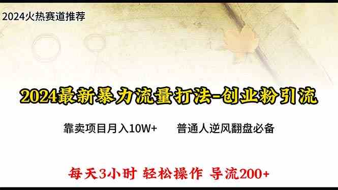 （10151期）2024年最新暴力流量打法，每日导入300+，靠卖项目月入10W+-甄选网创