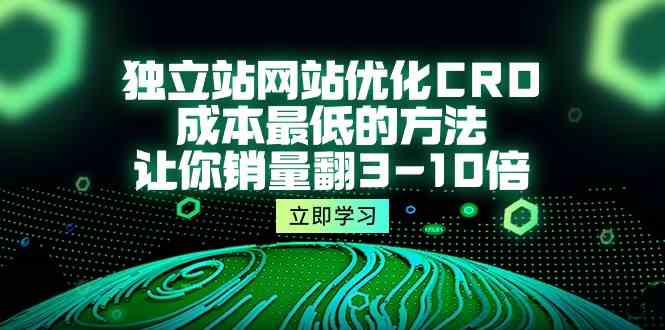 （10173期）独立站网站优化CRO，成本最低的方法，让你销量翻3-10倍（5节课）-甄选网创