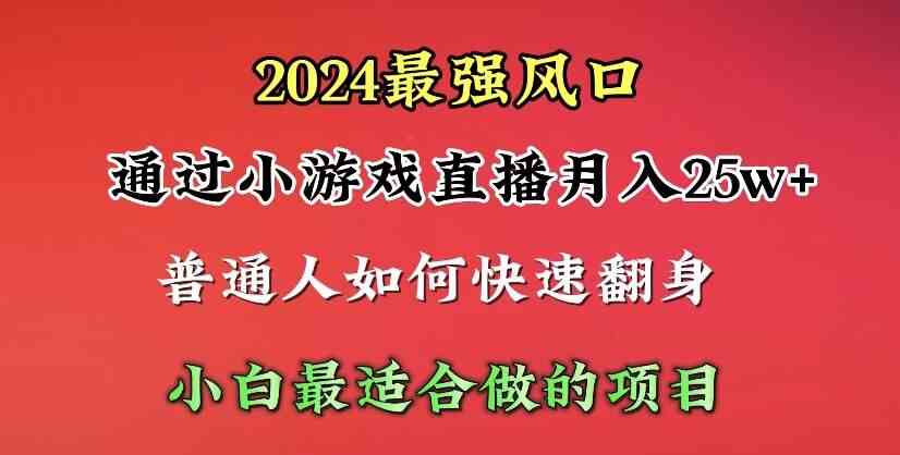 （10020期）2024年最强风口，通过小游戏直播月入25w+单日收益5000+小白最适合做的项目-甄选网创