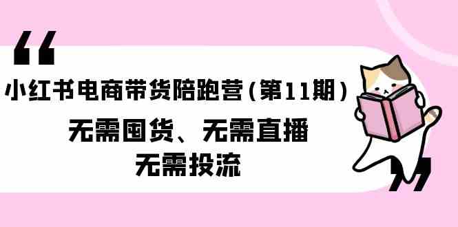 （9996期）小红书电商带货陪跑营(第11期)无需囤货、无需直播、无需投流（送往期10套）-甄选网创