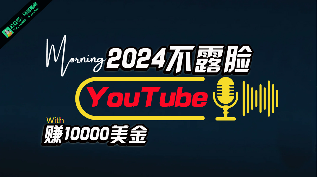 （10348期）AI做不露脸YouTube赚$10000月，傻瓜式操作，小白可做，简单粗暴-甄选网创