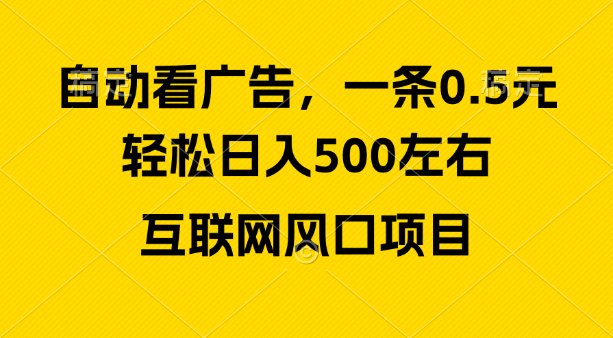 （10306期）广告收益风口，轻松日入500+，新手小白秒上手，互联网风口项目-甄选网创