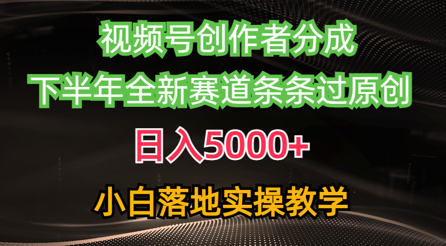 （10294期）视频号创作者分成最新玩法，日入5000+  下半年全新赛道条条过原创，小…-甄选网创