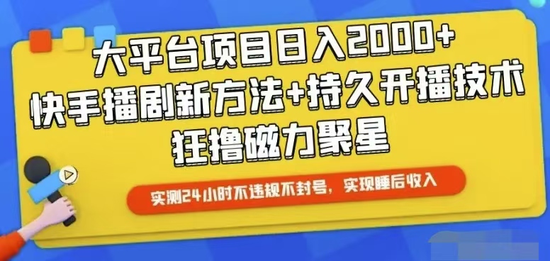 （10694期）快手24小时无人直播，真正实现睡后收益-甄选网创