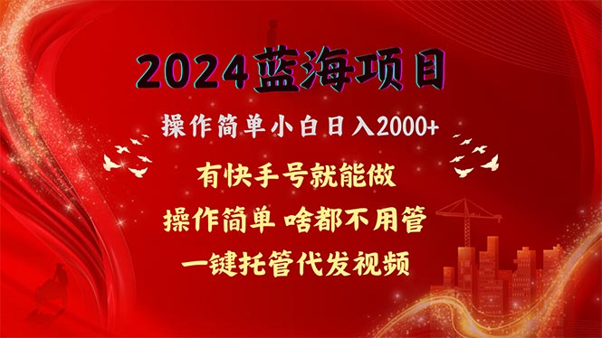 （10693期）2024蓝海项目，网盘拉新，操作简单小白日入2000+，一键托管代发视频，…-甄选网创