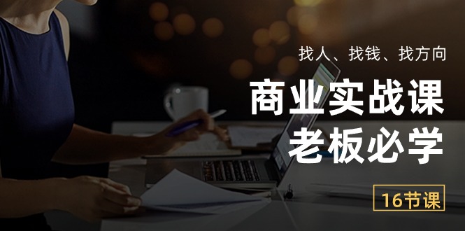 （10710期）商业实战课【老板必学】：找人、找钱、找方向（16节课）-甄选网创