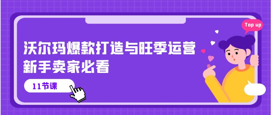 （10660期）沃尔玛 爆款打造与旺季运营，新手卖家必看（11节视频课）-甄选网创