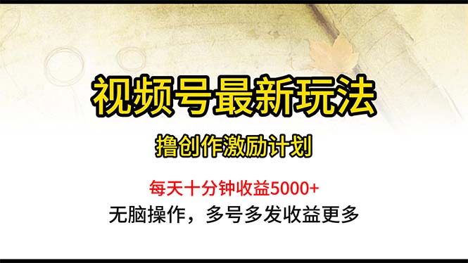 （10591期）视频号最新玩法，每日一小时月入5000+-甄选网创