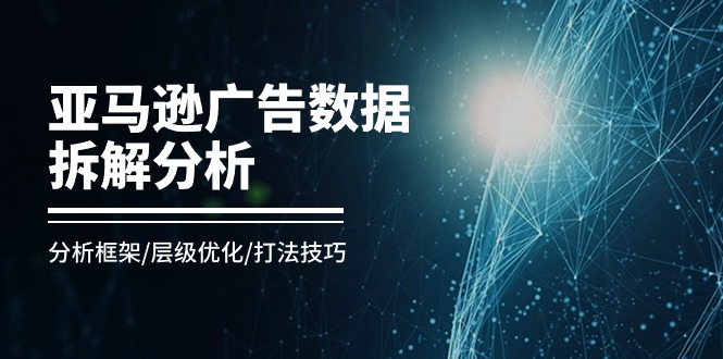 （11004期）亚马逊-广告数据拆解分析，分析框架/层级优化/打法技巧（8节课）-甄选网创