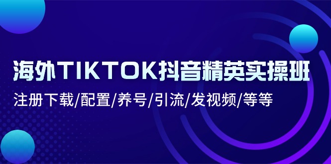 （10998期）海外TIKTOK抖音精英实操班：注册下载/配置/养号/引流/发视频/等等-甄选网创