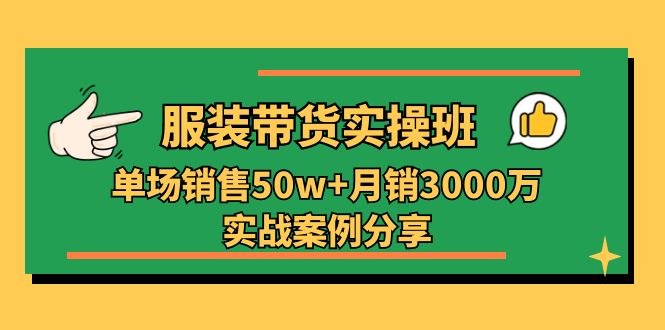 （11071期）服装带货实操培训班：单场销售50w+月销3000万实战案例分享（27节）-甄选网创