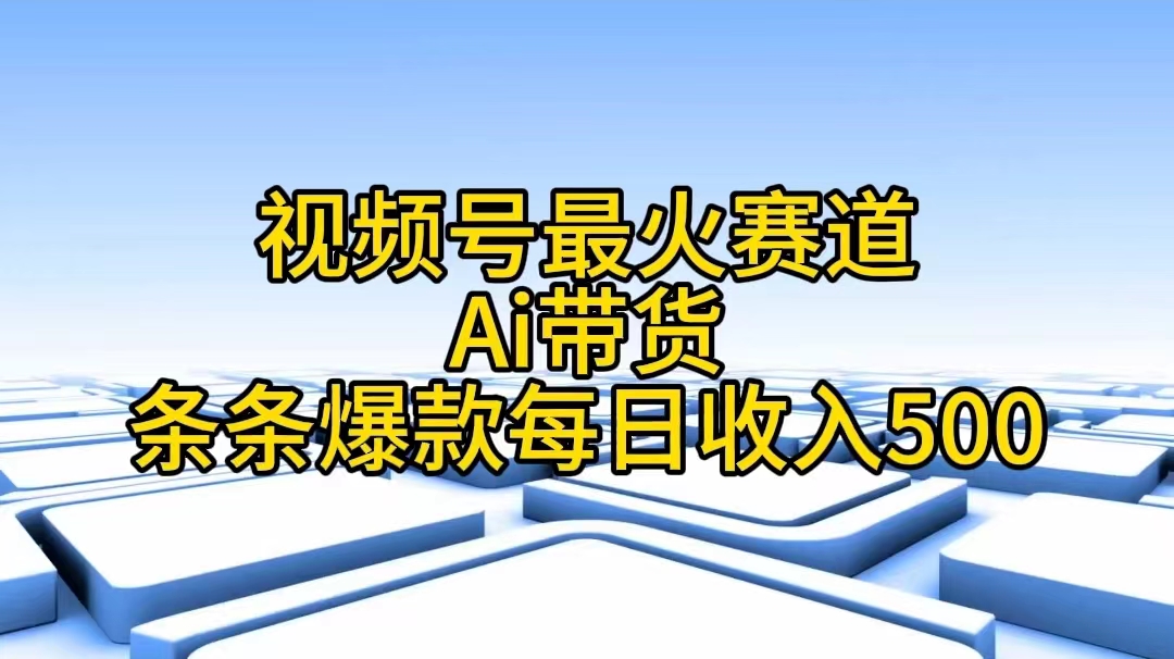 （11038期）视频号最火赛道——Ai带货条条爆款每日收入500-甄选网创