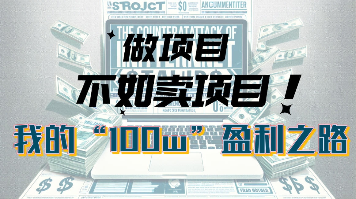 （10930期）为什么做项目不如卖项目？我的100W+盈利之路-甄选网创