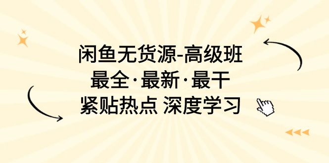 （10886期）闲鱼无货源-高级班，最全·最新·最干，紧贴热点 深度学习（17节课）-甄选网创