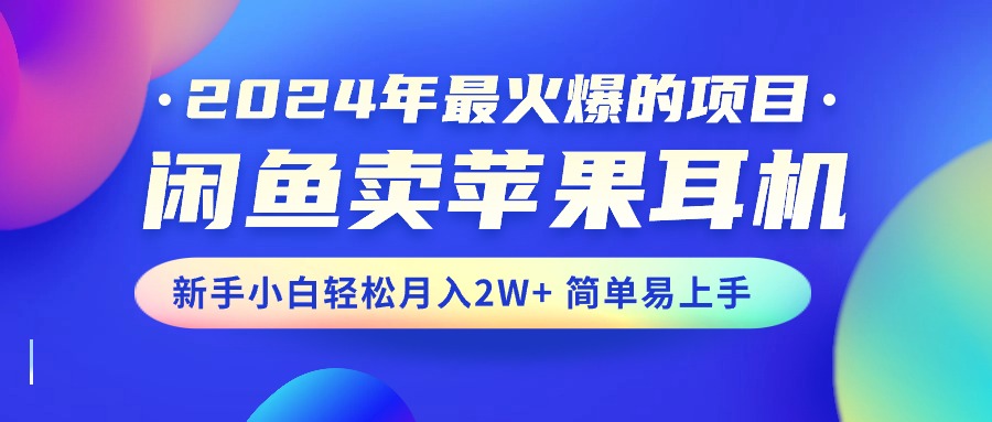 （10863期）2024年最火爆的项目，闲鱼卖苹果耳机，新手小白轻松月入2W+简单易上手-甄选网创