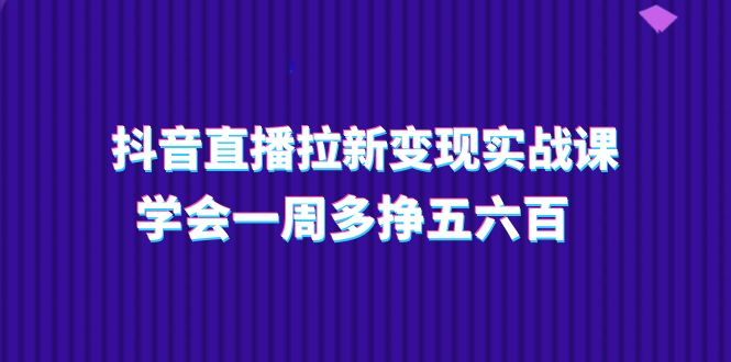 （11254期）抖音直播拉新变现实操课，学会一周多挣五六百（15节课）-甄选网创