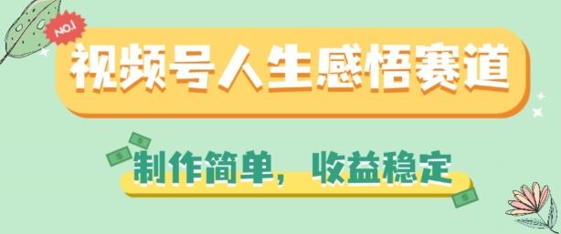 视频号人生感悟赛道，制作简单，收益稳定【揭秘】-甄选网创