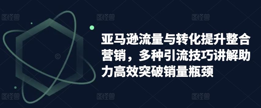 亚马逊流量与转化提升整合营销，多种引流技巧讲解助力高效突破销量瓶颈-甄选网创