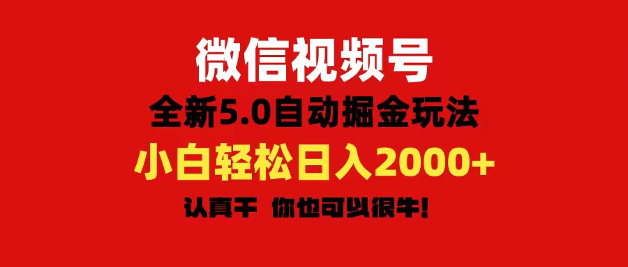 （11332期）微信视频号变现，5.0全新自动掘金玩法，日入利润2000+有手就行-甄选网创