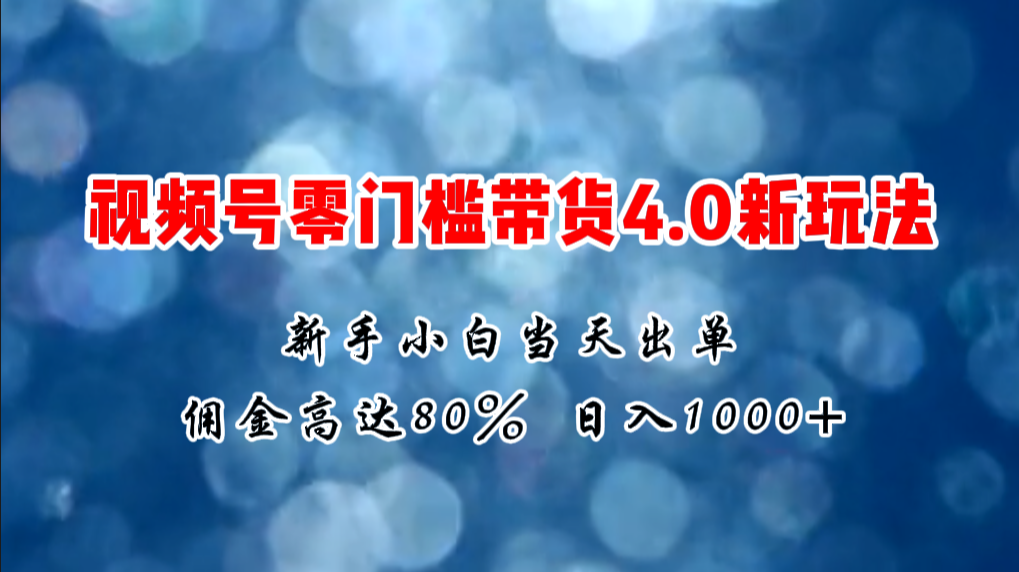 （11358期）微信视频号零门槛带货4.0新玩法，新手小白当天见收益，日入1000+-甄选网创