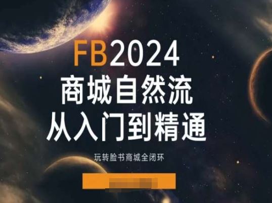 2024Faceboo商城自然流(从入门到精通)，玩转脸书商城全闭环-甄选网创