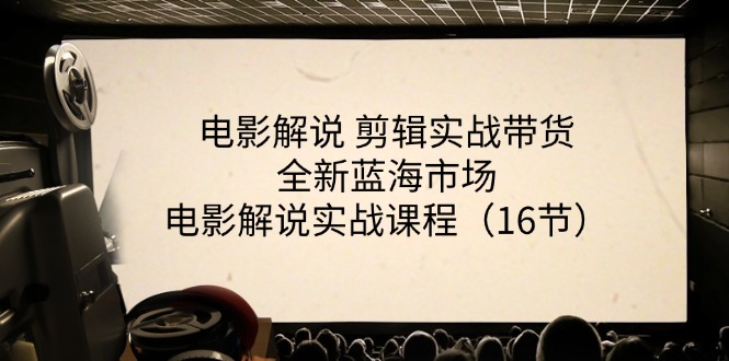 （11367期）电影解说 剪辑实战带货全新蓝海市场，电影解说实战课程（16节）-甄选网创