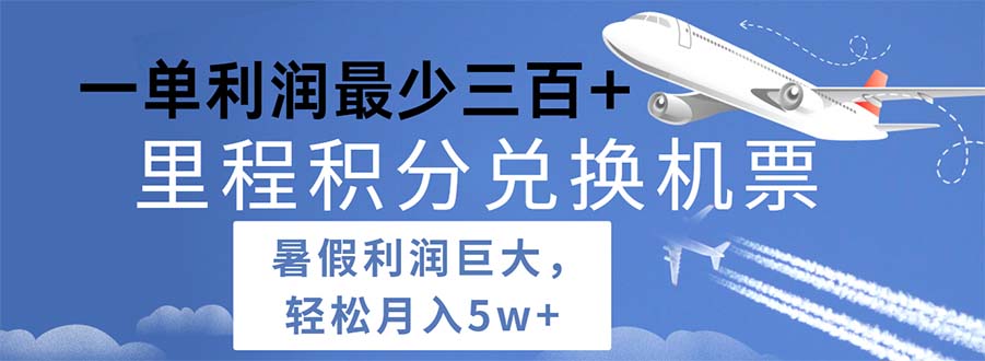 （11385期）2024暑假利润空间巨大的里程积分兑换机票项目，每一单利润最少500-甄选网创