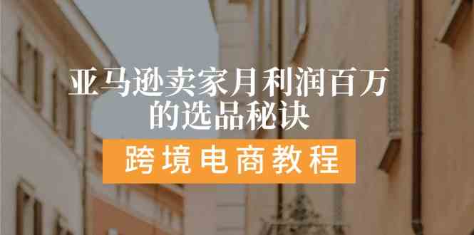 亚马逊卖家月利润百万的选品秘诀: 抓重点/高利润/大方向/大类目/选品易-甄选网创