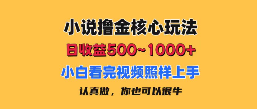 （11461期）小说撸金核心玩法，日收益500-1000+，小白看完照样上手，0成本有手就行-甄选网创