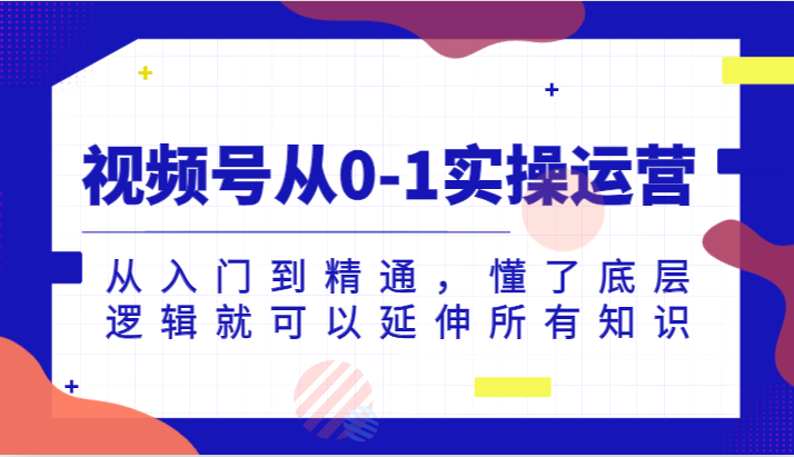 视频号从0-1实操运营，从入门到精通，懂了底层逻辑就可以延伸所有知识（更新2024.7）-甄选网创