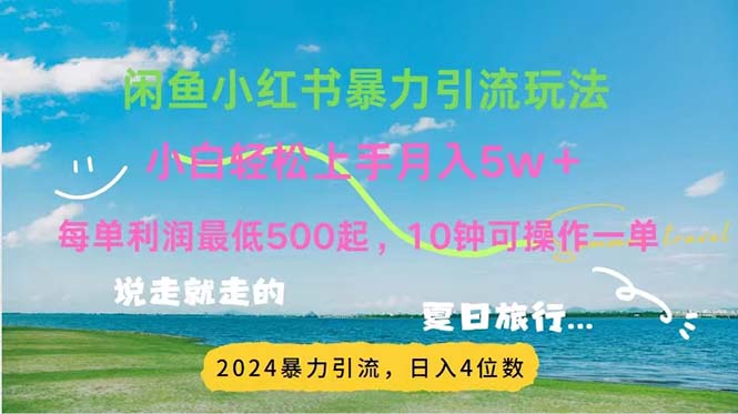 （11650期）2024暑假赚钱项目小红书咸鱼暴力引流，简单无脑操作，每单利润500+，…-甄选网创