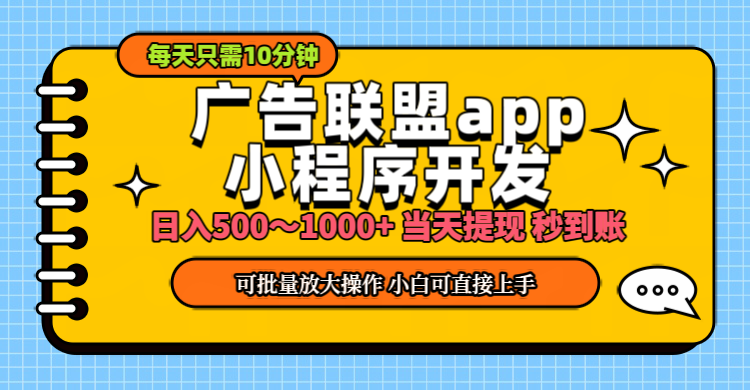 （11645期）小程序开发 广告赚钱 日入500~1000+ 小白轻松上手！-甄选网创