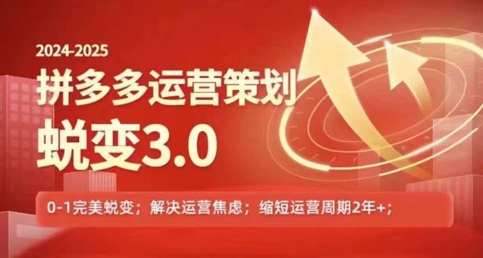 2024-2025拼多多运营策略蜕变3.0，0~1完美蜕变，解决信息焦虑-甄选网创