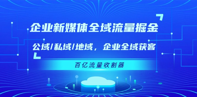 （11666期）企业 新媒体 全域流量掘金：公域/私域/地域 企业全域获客 百亿流量 收割器-甄选网创