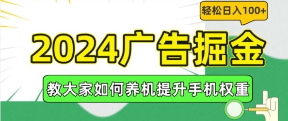 2024广告掘金，教大家如何养机提升手机权重，轻松日入100+【揭秘】-甄选网创