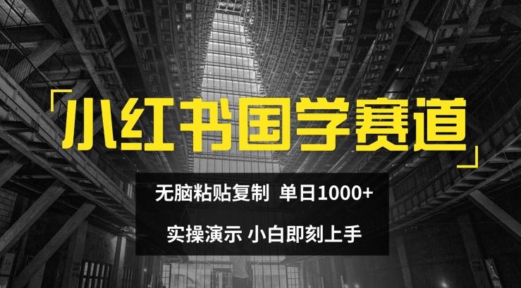 小红书国学赛道，无脑粘贴复制，单日1K，实操演示，小白即刻上手【揭秘】-甄选网创