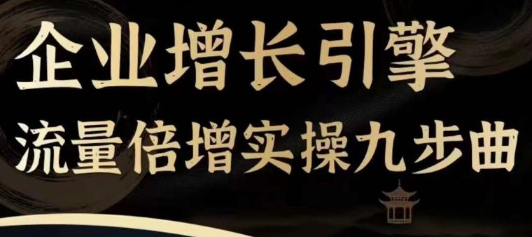 企业增长引擎流量倍增实操九步曲，一套课程帮你找到快速、简单、有效、可复制的获客+变现方式，-甄选网创