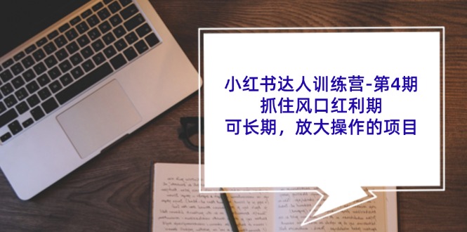 （11837期）小红书达人训练营-第4期：抓住风口红利期，可长期，放大操作的项目-甄选网创