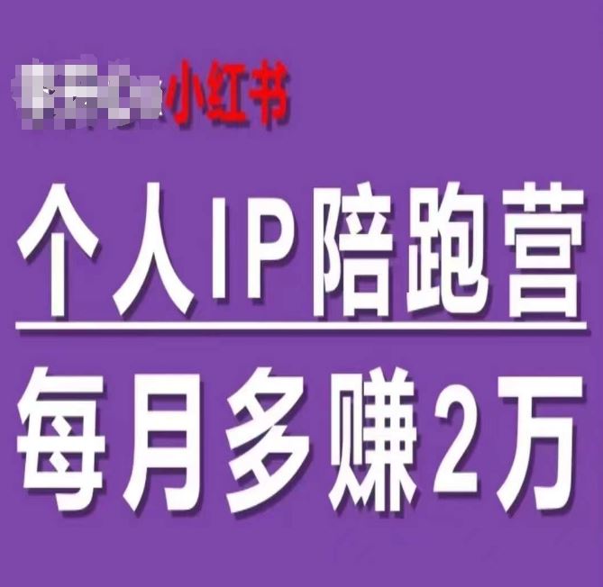 小红书个人IP陪跑营，60天拥有自动转化成交的双渠道个人IP，每月多赚2w-甄选网创